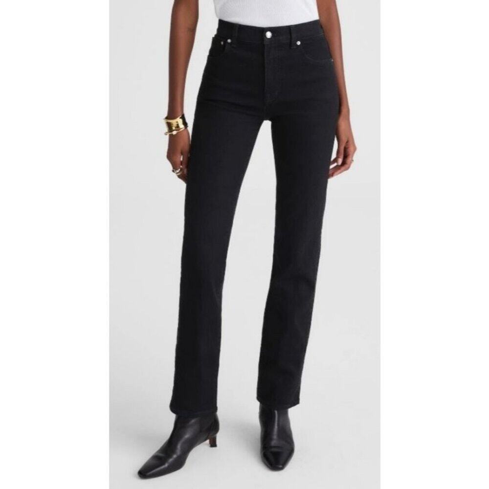 Madewell The Plus Longline Straight Jean in Black Frost Size 16W